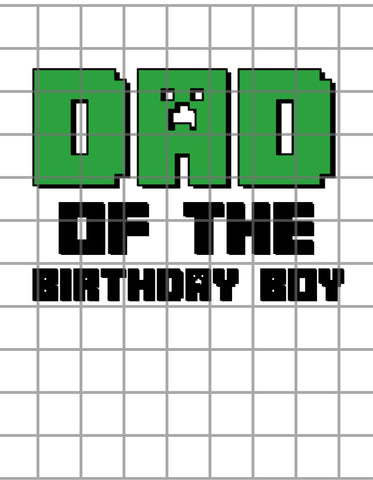 Personalized Minecraft Family Of The Birthday Boy Iron-On Transfer | Pixel Party DIY Shirt Design