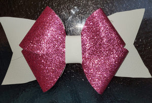 Dark Pink Glitter and White Pinwheel Hairbow