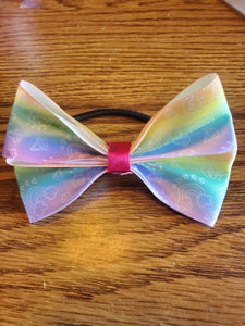 Rainbow Colored Hair Bow