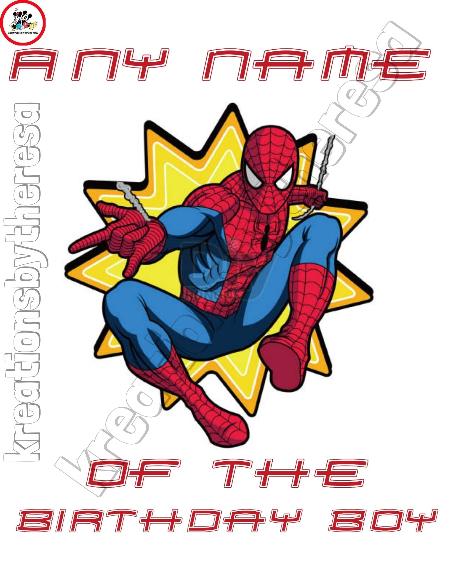 Inspired Spiderman | Birthday Boy| Design 2|Printable Iron On Transfer