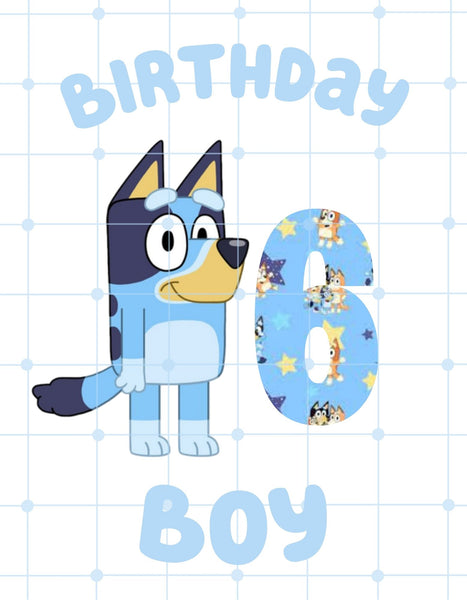 Bluey Birthday Boy| Printable Iron On Transfer| Diy Birthday Shirt