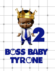 Inspired African American Boss Baby | Crowned Birthday Boy | Design 2 |Diy Shirt