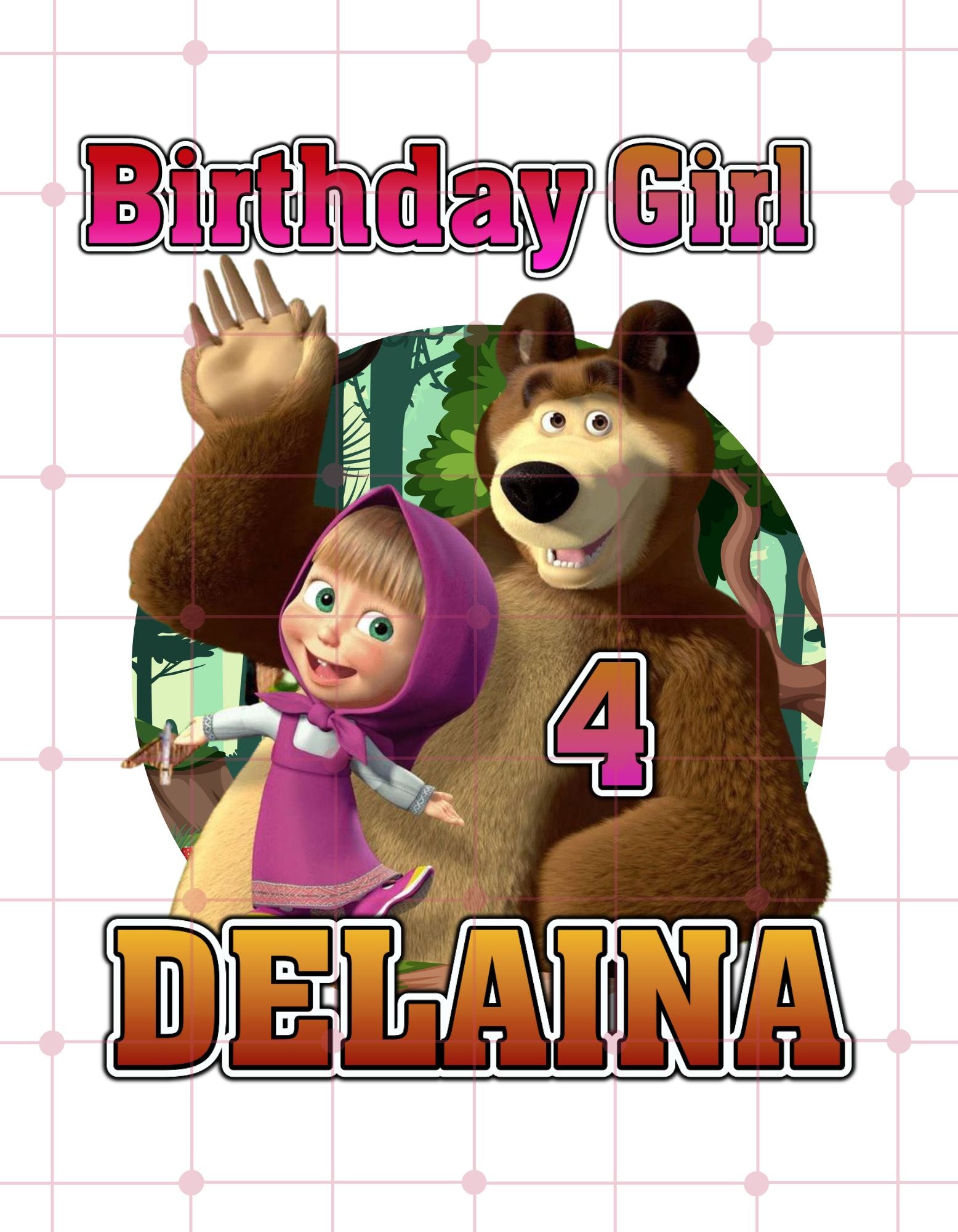 Masha and The Bear Inspired| Birthday Girl Transfer| Birthday Shirt