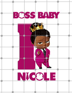 Inspired African American Boss Baby| Birthday Girl Crowned| Design 2 | Diy Shirt