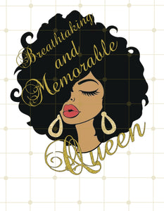 Afro Queen| Afro Girl| Breathtaking and Memorable Queen| Printable Iron On Transfer
