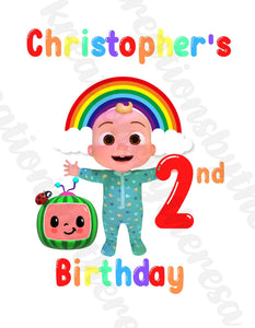 Inspired By Cocomelon | Birthday Boy Printable Iron On Transfer |Design 2