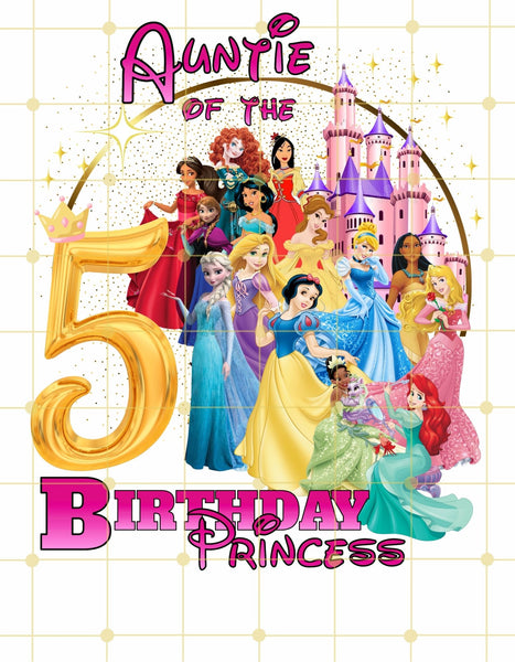 Disney Princesses Inspired | Extended Family Of The Birthday Girl| Printable Transfer