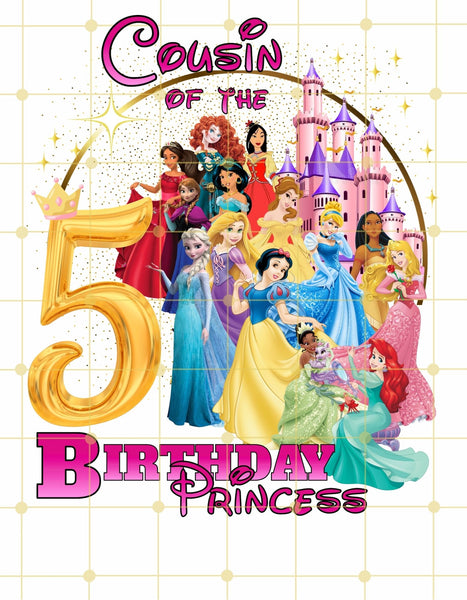 Disney Princesses Inspired | Extended Family Of The Birthday Girl| Printable Transfer