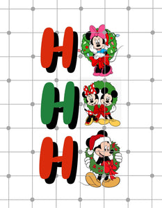 Disney Inspired Christmas Transfer| Mickey and Minnie Wreath| Printable Iron On Transfer