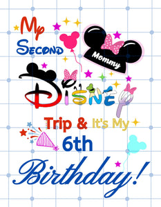 Disney Character Font Inspired | Mommy and Daddy of the Birthday Girl/ Vacation | Iron On Transfer For Tshirt
