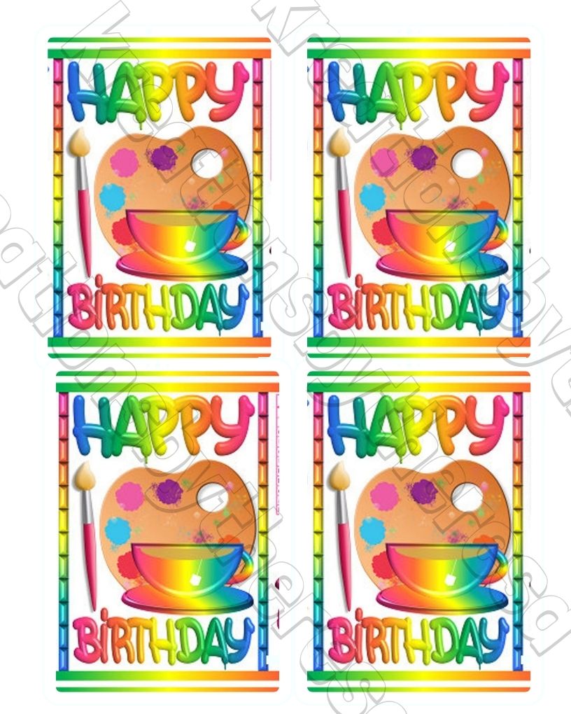 Rainbow Paint Splatter Birthday| Party Favor | Capri-Sun Printable Template