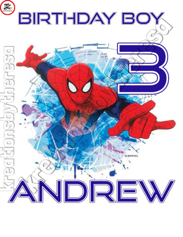 Inspired Spiderman Breakthrough| Birthday Boy| Printable Iron On Transfer