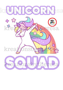Unicorn Squad Birthday Girl Iron On Transfer