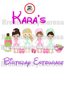 Spa Party Young Girl Birthday Entourage/ Caucasian American