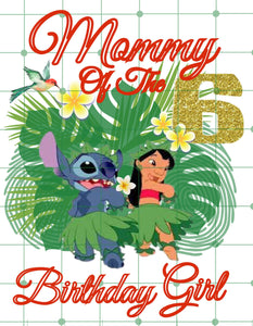 Lilo and Stitch Inspired| Mommy of the Birthday Girl| Printable Transfer For Diy